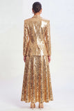 Sparkly Shaw Lapel Golden 2-Piece Women Suits