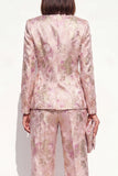 Blush Peaked Lapel Jacquard 2-Piece Women Suits