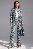 Dusty Green 3-Piece Jacquard Women Suits