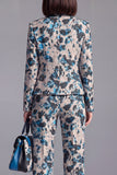 Dusty Green 3-Piece Jacquard Women Suits