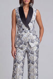 Blue Shawl Lapel 2-Piece Women Suits