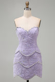 Pink Bodycon Sweetheart Floral Homecoming Dress with Beading