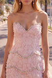 Pink Bodycon Sweetheart Homecoming Dress with Beading