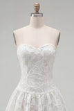 Sweetheart A-Line White Floral Homecoming Dress