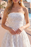 Sweetheart A-Line White Floral Homecoming Dress