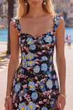 Yellow Bodycon Sequins Floral Homecoming Dress
