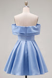 Pink Off The Shoulder A Line 80s Homecoming Dress With Beading