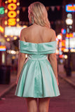 Pink Off The Shoulder A Line 80s Homecoming Dress With Beading