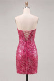 Sparkly Dark Green Strapless Bodycon Homecoming Dress