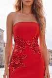 Dark Green Strapless Corset Appliqued Bodycon Homecoming Dress