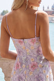 Sparkly Pink Bodycon Spaghetti Straps Homecoming Dress