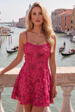 Light Blue A Line Floral Spaghetti Straps Homecoming Dress