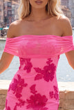 Off The Shoulder Yellow Floral Bodycon Homecoming Dress