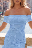 Off The Shoulder Yellow Floral Bodycon Homecoming Dress