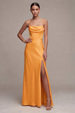 Light Yellow Spaghetti Straps Sheath Maxi Dress