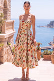 Black Sweetheart Floral A Line Midi Wedding Guest Dress