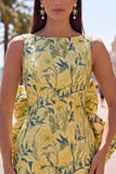 Floral Bodycon Boat Neck Blue Homecoming Dress With Bow
