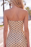 Strapless Bodycon White Black Dot Sequins Homecoming Dress