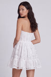 Strapless Corset A Line Lace Little White Dress