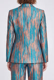Peacock Blue 2-piece Notched Lapel Single Breasted Women Suits