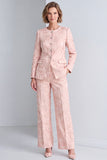Pink 2-piece Single Breasted Women Suits