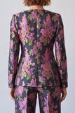 Square Neck Purple Floral 2-piece Women Suits