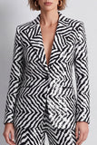 Black and White Notched Lapel 2-piece Women Suits