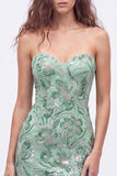 Strapless Floral Royal Blue Bodycon Mini Homecoming Dress