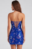 Strapless Sequins Bodycon Mint Green Mini Homecoming Dress