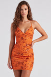 Pink V-Neck Sequins Bodycon Mini Homecoming Dress