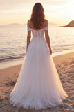 Off The Shoulder Corset A Line White Wedding Dress