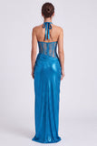 Corset Halter Sheath Lace Black Tie Dress