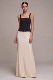 Sequins Mermaid Square Neck Black and White Maxi Formal Dress