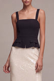 Sequins Mermaid Square Neck Black and White Maxi Formal Dress