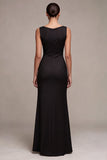Mermaid Cowl Neck Maxi Black Tie Dress