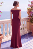 Sparkly Off The Shoulder Sheath Long Black Tie Dress With Slit