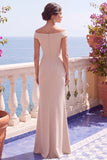 Sparkly Off The Shoulder Sheath Long Black Tie Dress With Slit