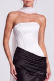 Strapless Corset Satin Mermaid Brown Maxi Dress