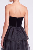 Strapless Dark Green Tiered A line Maxi Formal Dress