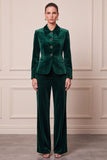 Purple 2 Piece Single Breasted Velvet Women Suits
