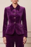 Purple 2 Piece Single Breasted Velvet Women Suits