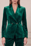 2 Piece Velvet Royal Blue Peak Lapel Double Breasted Women Suits