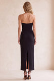 Strapless Sheath Black Long Formal Dress with Pockets