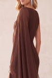 Bateau Neck Sheath Purple Maxi Formal Dress With Cape
