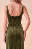 Corset Velvet Burgundy Sheath Ruched Square Neck Midi Wedding Guest Dress