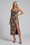 Sparkly Printed Sheath Black Wedding Guest Dress
