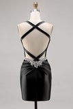 Beaded Corset Dark Green Homecoming Dress