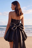 Strapless Corset Beaded A Line Mini White Dress with Rhinestones