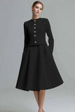 Ivory 2-Piece A-Line Long Sleeve Work Dress
