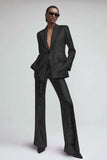 Pink 2-Piece Notched Lapel Women Prom Suits With Sequins